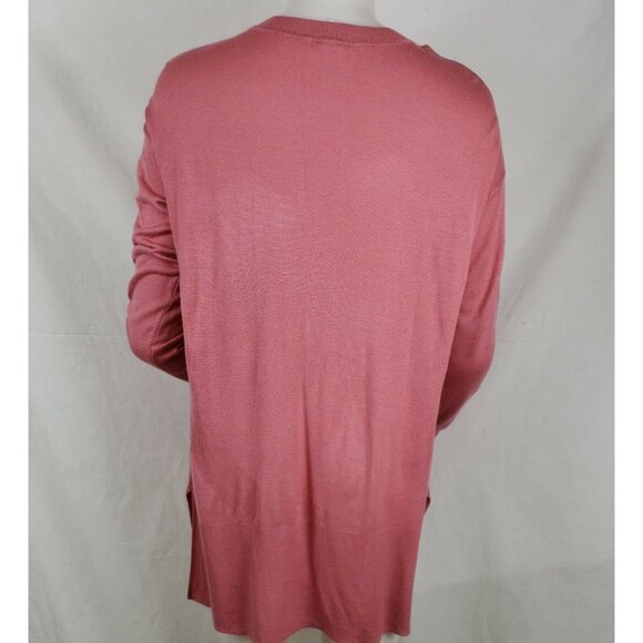 H&M Lightweight Tunic Sweater Womens M Top Rose Pink Drop Shoulder Pullover - Picture 3 of 12